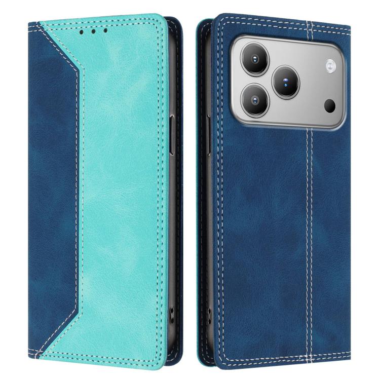 For Blackview WAVE 7C Skin Feel Two-tone RFID Blocking Vegan Leather Phone Case