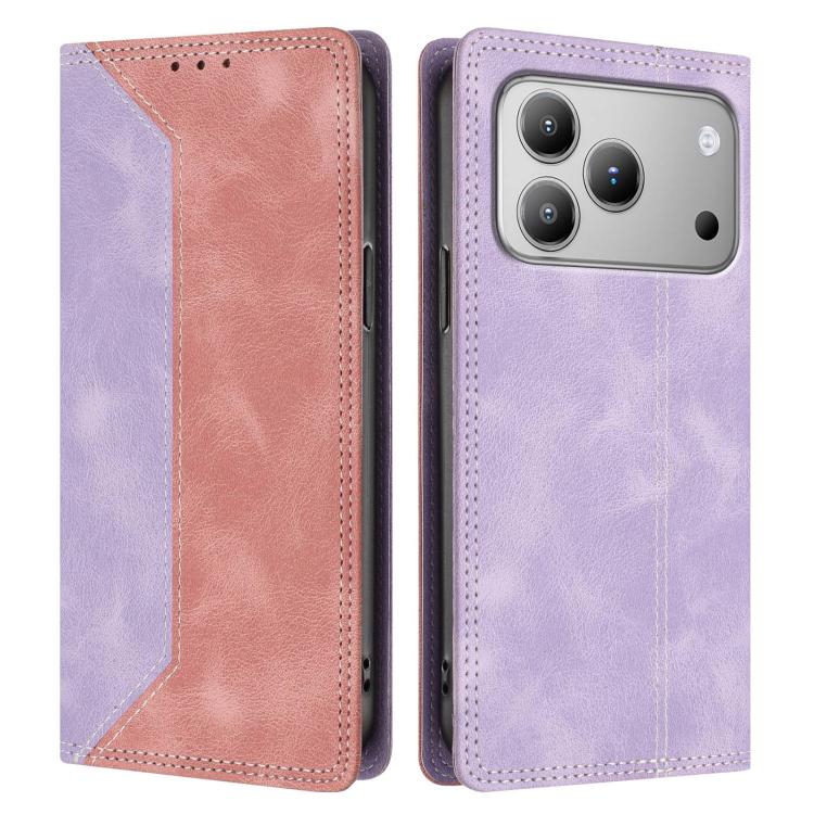 For Blackview WAVE 7C Skin Feel Two-tone RFID Blocking Vegan Leather Phone Case