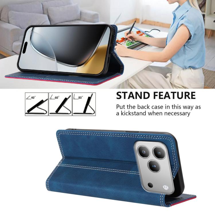 For Blackview WAVE 7C Skin Feel Two-tone RFID Blocking Vegan Leather Phone Case