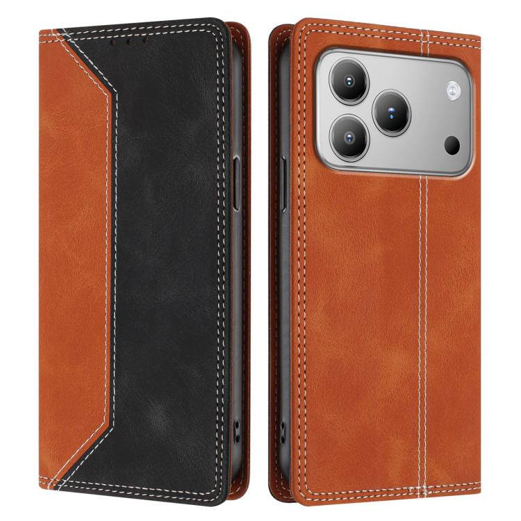 For Blackview WAVE 7C Skin Feel Two-tone RFID Blocking Vegan Leather Phone Case