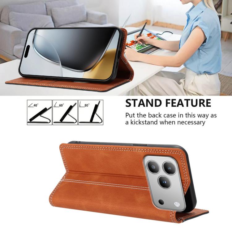 For Blackview WAVE 7C Skin Feel Two-tone RFID Blocking Vegan Leather Phone Case
