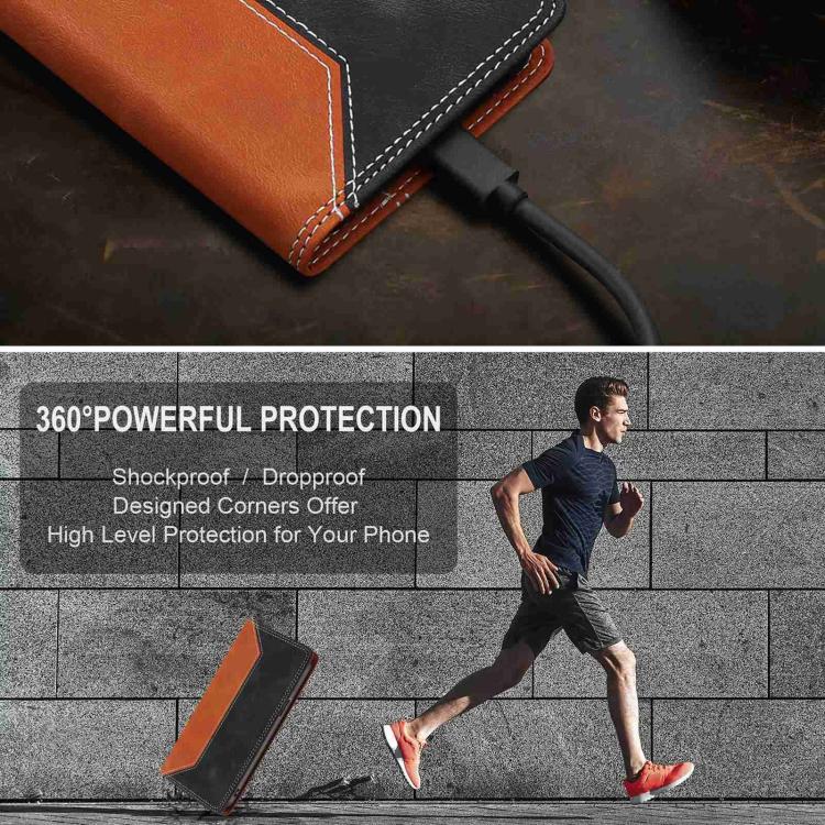 For Blackview WAVE 7C Skin Feel Two-tone RFID Blocking Vegan Leather Phone Case
