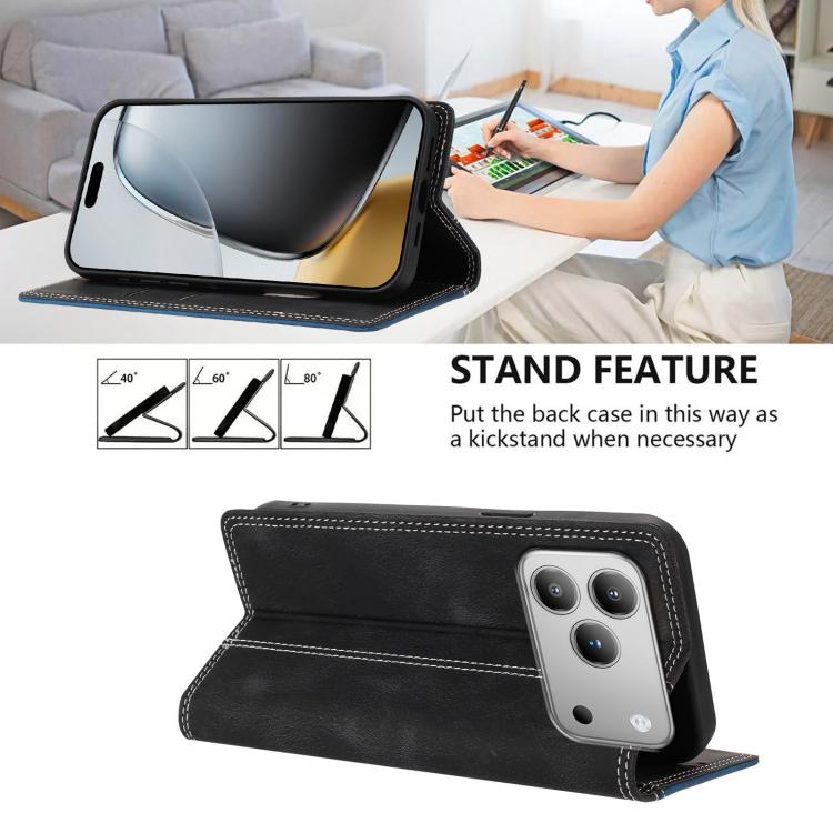 For Blackview WAVE 7C Skin Feel Two-tone RFID Blocking Vegan Leather Phone Case