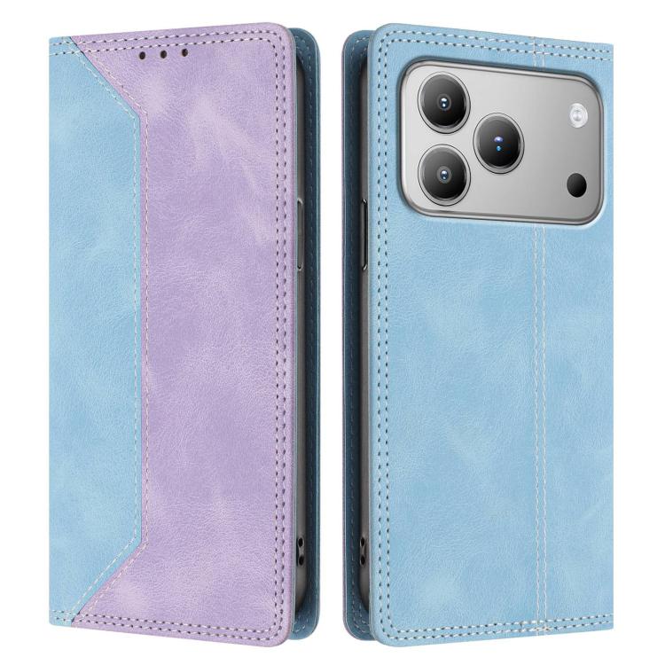 For Blackview WAVE 7C Skin Feel Two-tone RFID Blocking Vegan Leather Phone Case