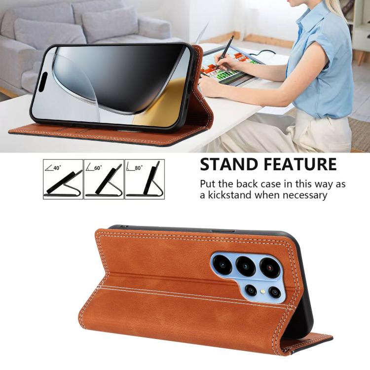 For Blackview WAVE 10 Skin Feel Two-tone RFID Blocking Vegan Leather Phone Case