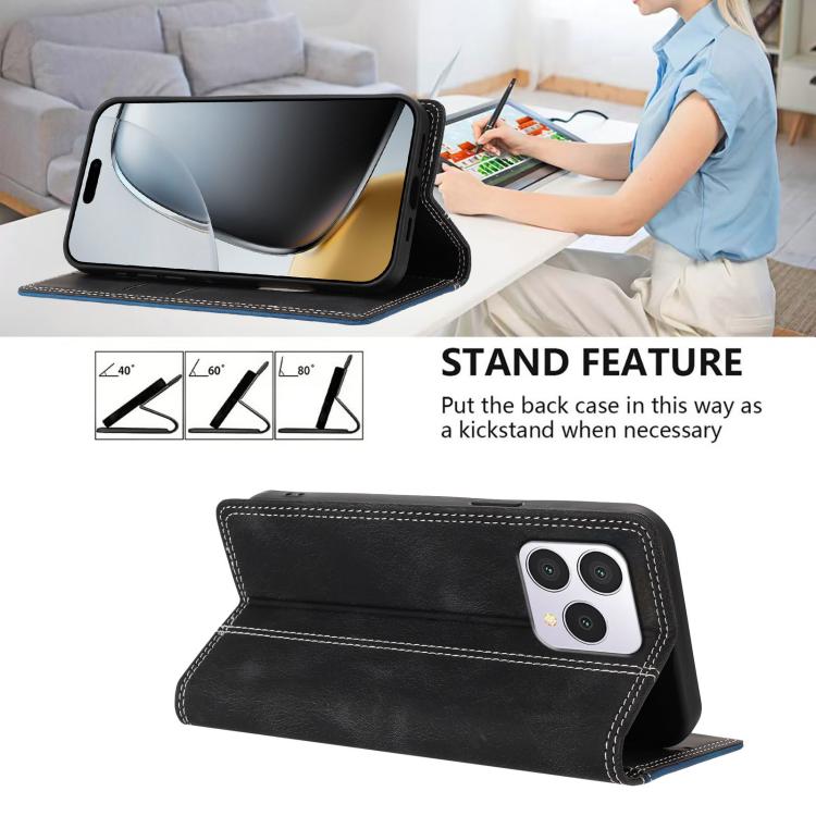 For Cubot A40 Skin Feel Two-tone RFID Blocking Vegan Leather Phone Case