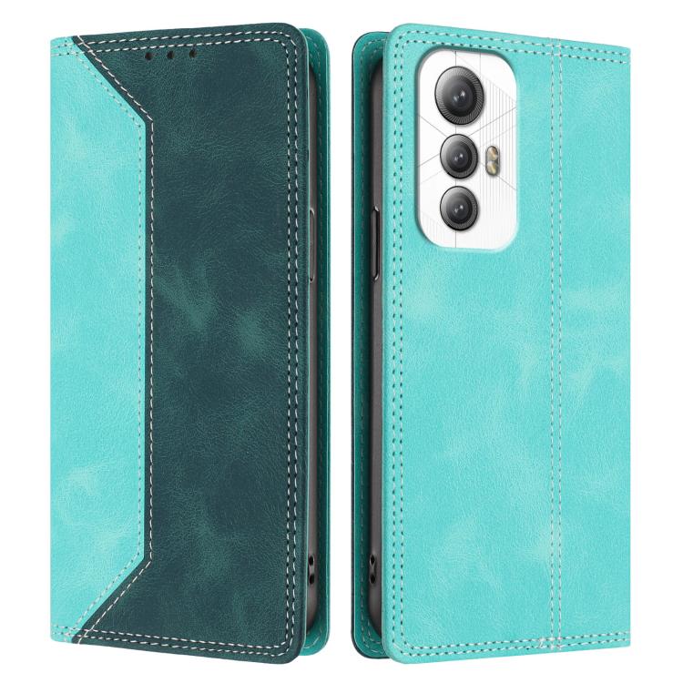 For Cubot Max 5 Skin Feel Two-tone RFID Blocking Vegan Leather Phone Case