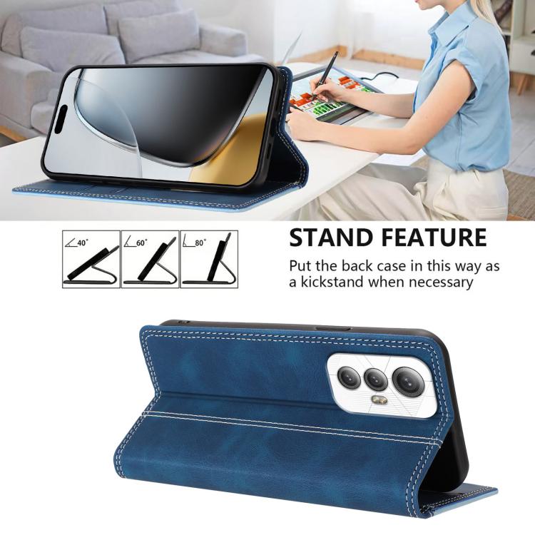 For Cubot Max 5 Skin Feel Two-tone RFID Blocking Vegan Leather Phone Case