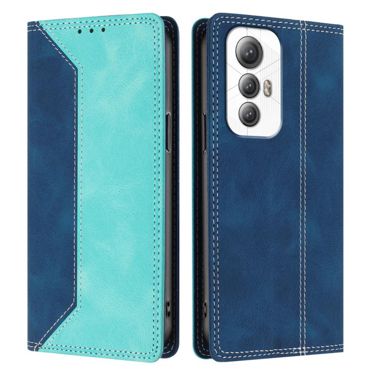 For Cubot Max 5 Skin Feel Two-tone RFID Blocking Vegan Leather Phone Case