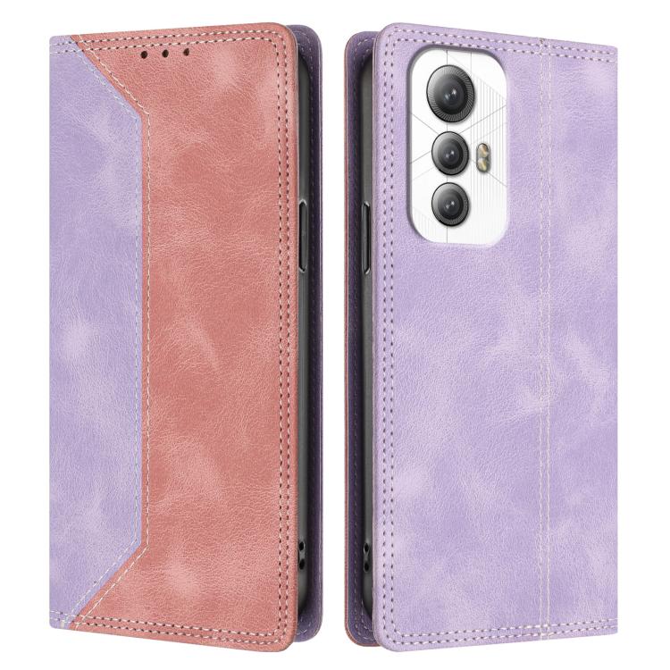 For Cubot Max 5 Skin Feel Two-tone RFID Blocking Vegan Leather Phone Case