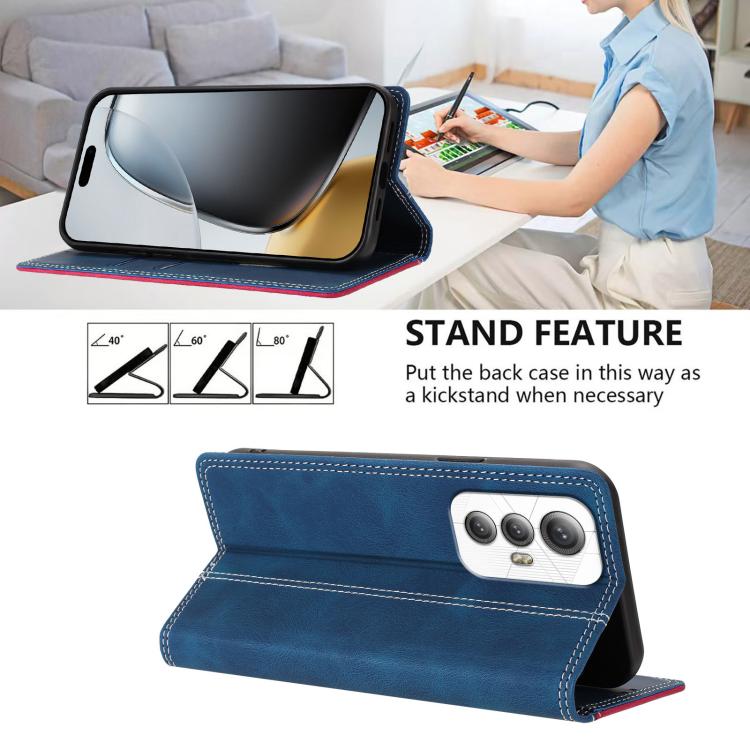 For Cubot Max 5 Skin Feel Two-tone RFID Blocking Vegan Leather Phone Case