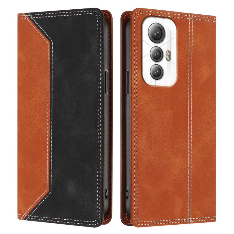For Cubot Max 5 Skin Feel Two-tone RFID Blocking Vegan Leather Phone Case