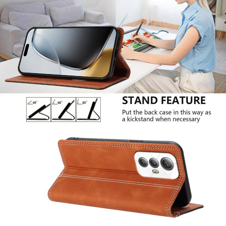 For Cubot Max 5 Skin Feel Two-tone RFID Blocking Vegan Leather Phone Case