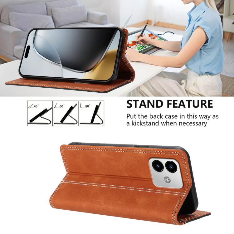 For Cubot Note 40 Skin Feel Two-tone RFID Blocking Vegan Leather Phone Case