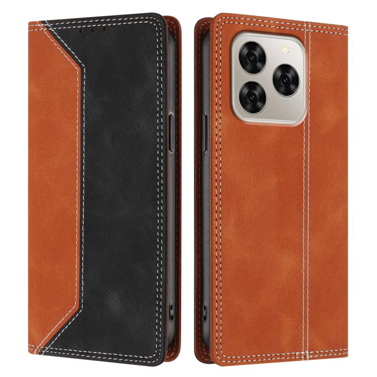 For Cubot Note 60 4G Skin Feel Two-tone RFID Blocking Vegan Leather Phone Case