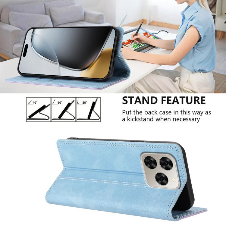 For Cubot Note 60 4G Skin Feel Two-tone RFID Blocking Vegan Leather Phone Case