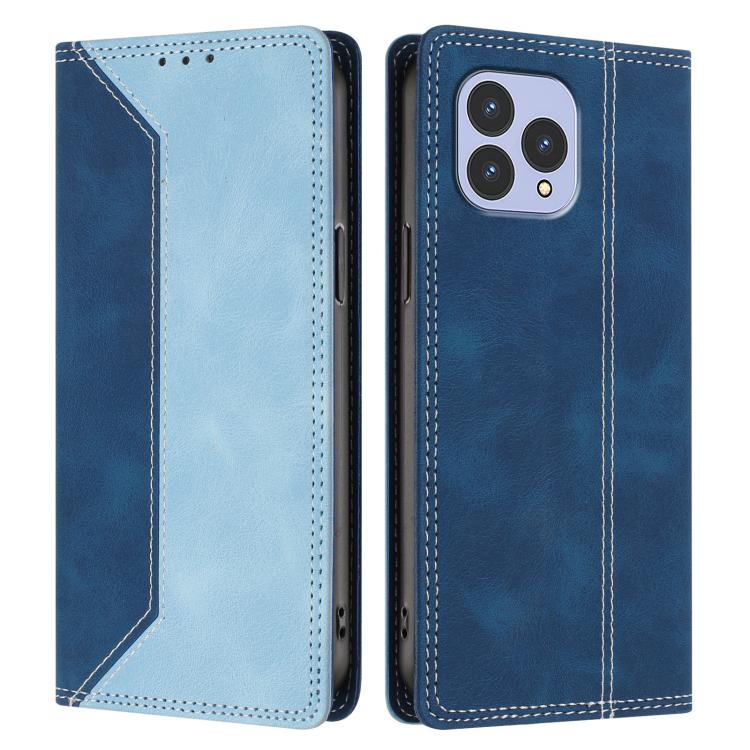 For Cubot P80 Skin Feel Two-tone RFID Blocking Vegan Leather Phone Case
