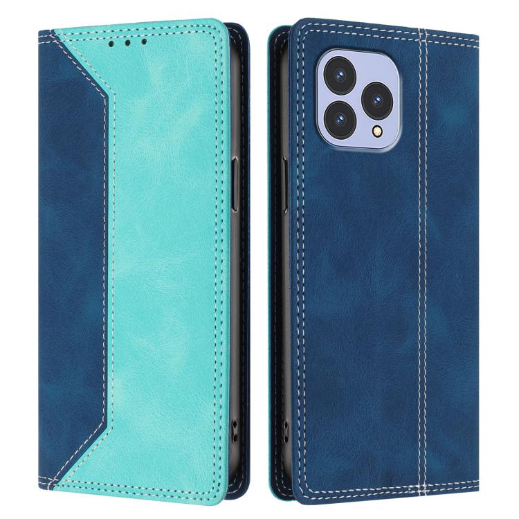 For Cubot P80 Skin Feel Two-tone RFID Blocking Vegan Leather Phone Case