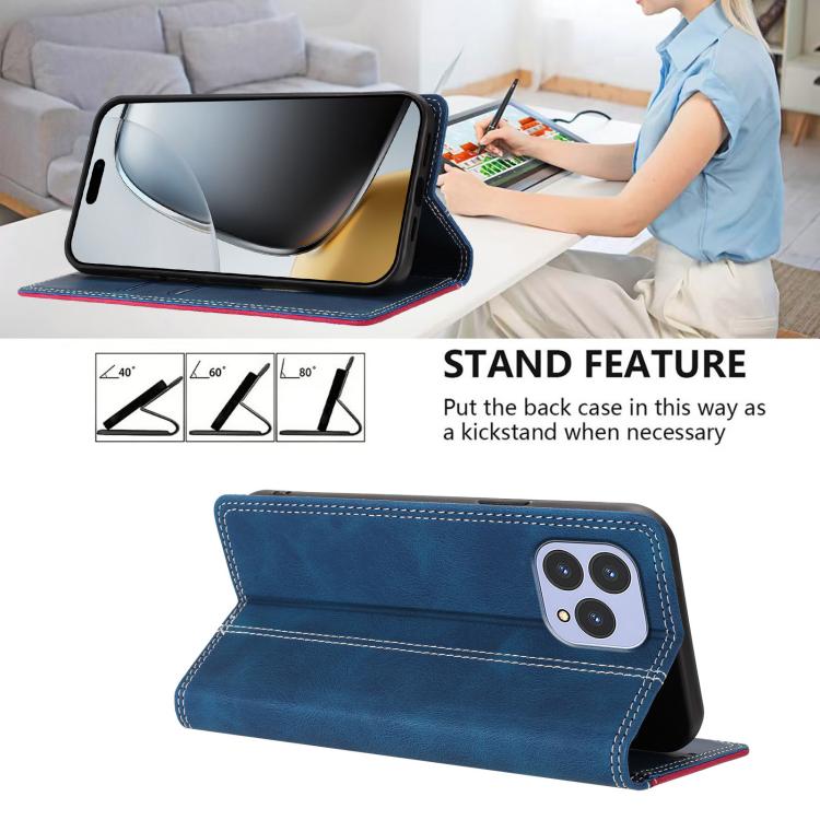 For Cubot P80 Skin Feel Two-tone RFID Blocking Vegan Leather Phone Case