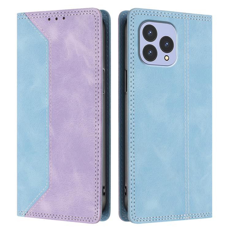 For Cubot P80 Skin Feel Two-tone RFID Blocking Vegan Leather Phone Case
