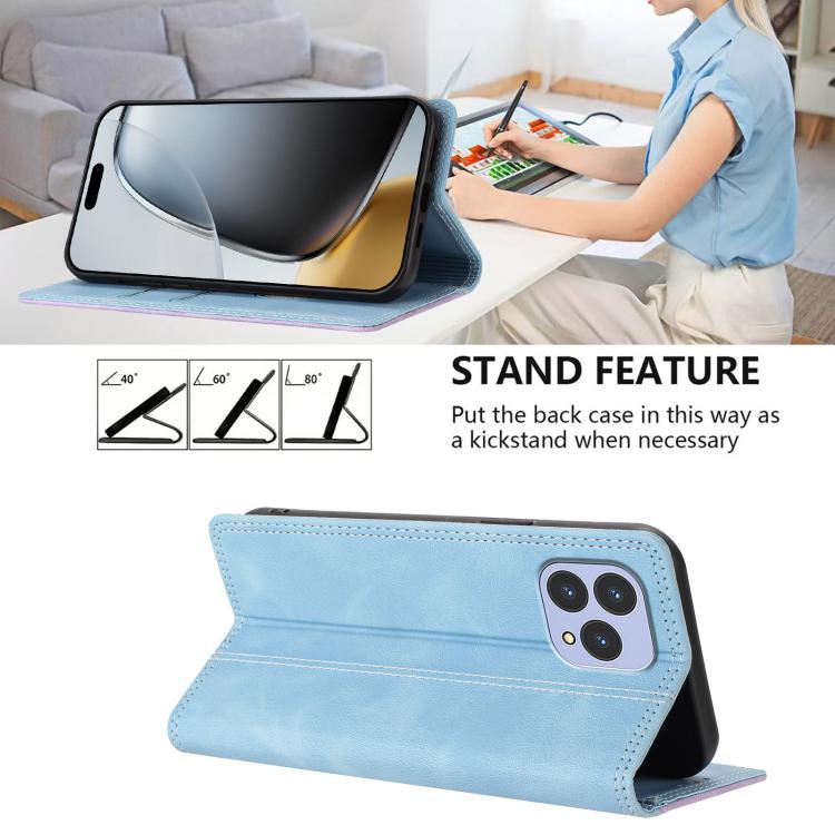 For Cubot P80 Skin Feel Two-tone RFID Blocking Vegan Leather Phone Case