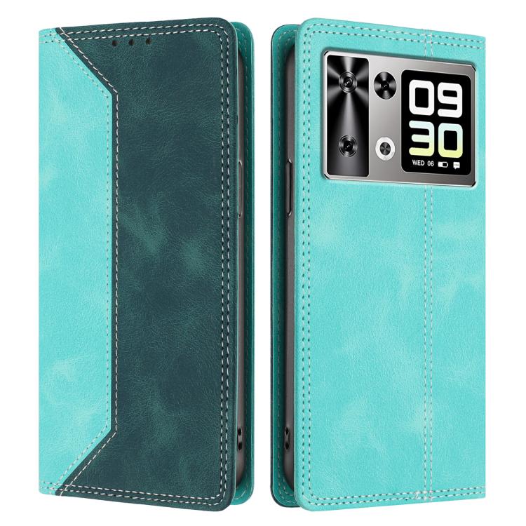 For Cubot P90 Skin Feel Two-tone RFID Blocking Vegan Leather Phone Case