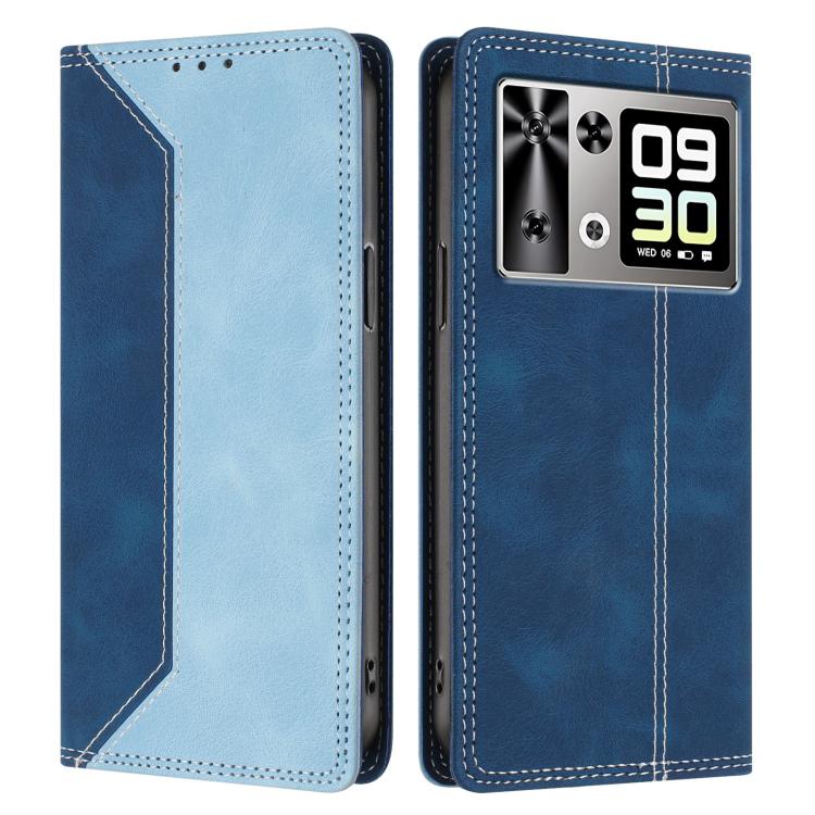 For Cubot P90 Skin Feel Two-tone RFID Blocking Vegan Leather Phone Case
