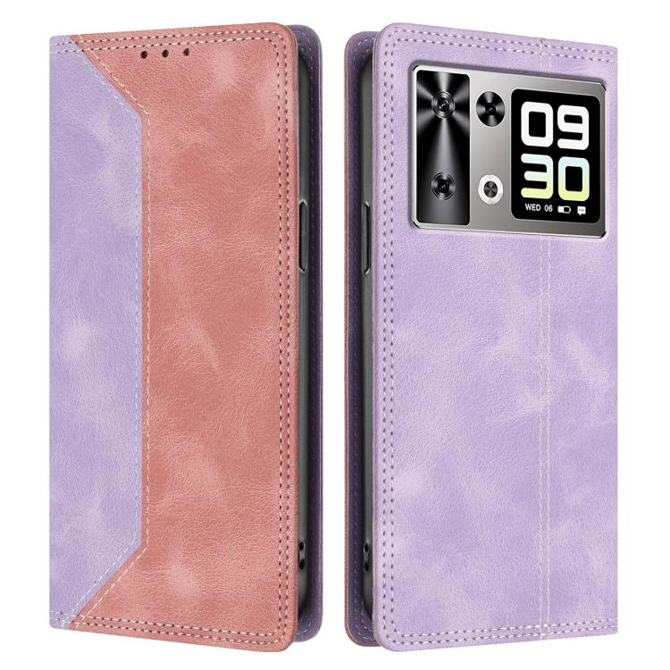 For Cubot P90 Skin Feel Two-tone RFID Blocking Vegan Leather Phone Case