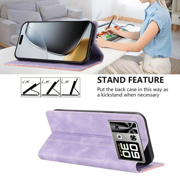 For Cubot P90 Skin Feel Two-tone RFID Blocking Vegan Leather Phone Case