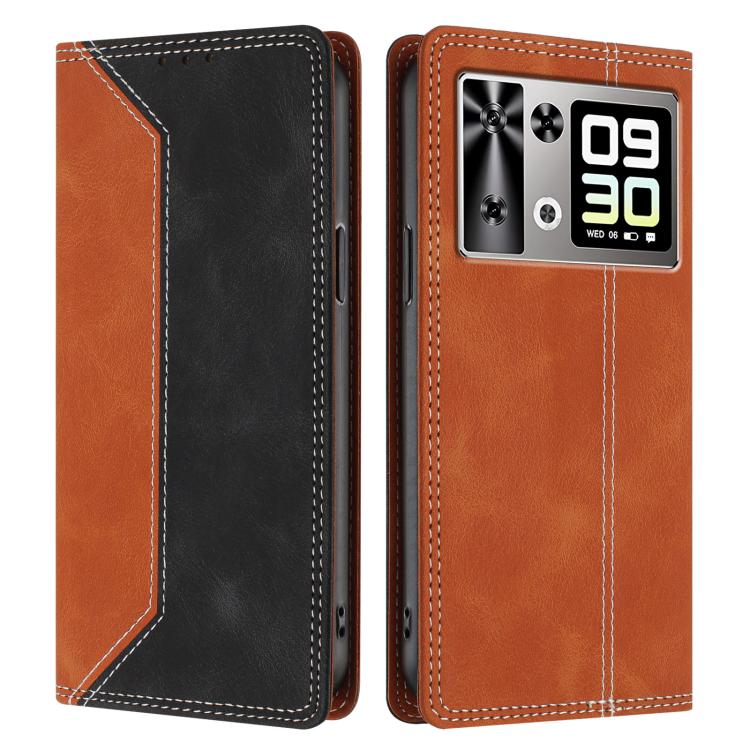 For Cubot P90 Skin Feel Two-tone RFID Blocking Vegan Leather Phone Case