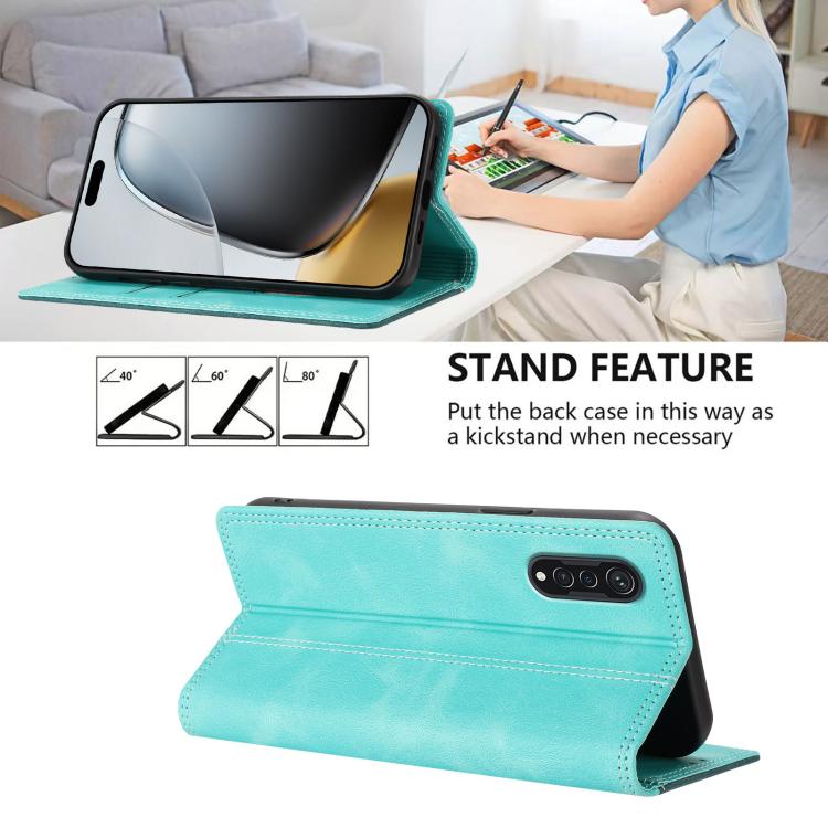 For Cubot X70 Skin Feel Two-tone RFID Blocking Vegan Leather Phone Case