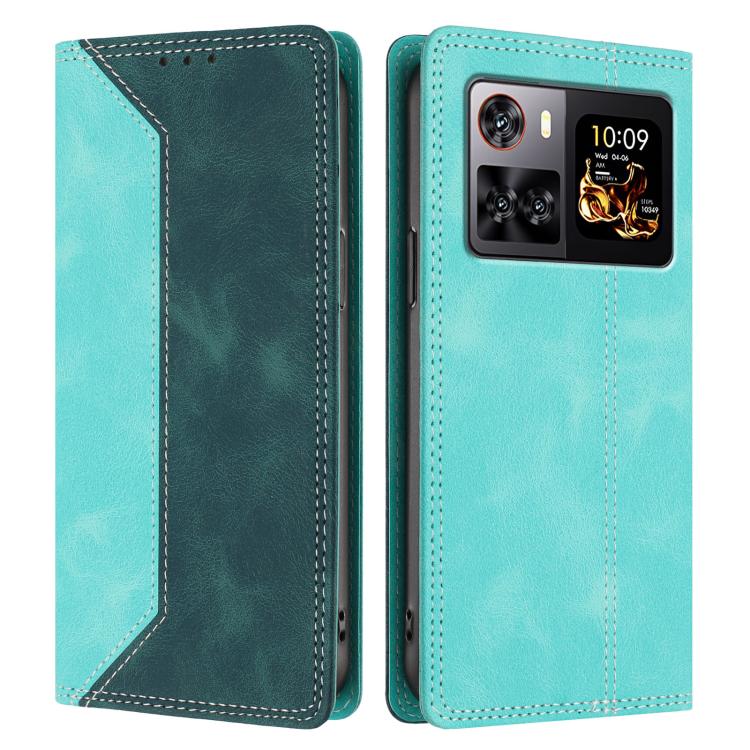 For Cubot X100 Skin Feel Two-tone RFID Blocking Vegan Leather Phone Case