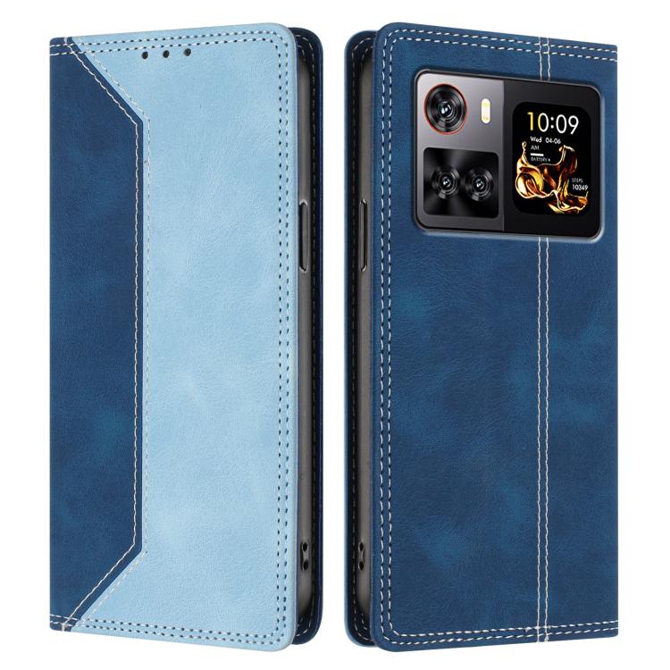 For Cubot X100 Skin Feel Two-tone RFID Blocking Vegan Leather Phone Case