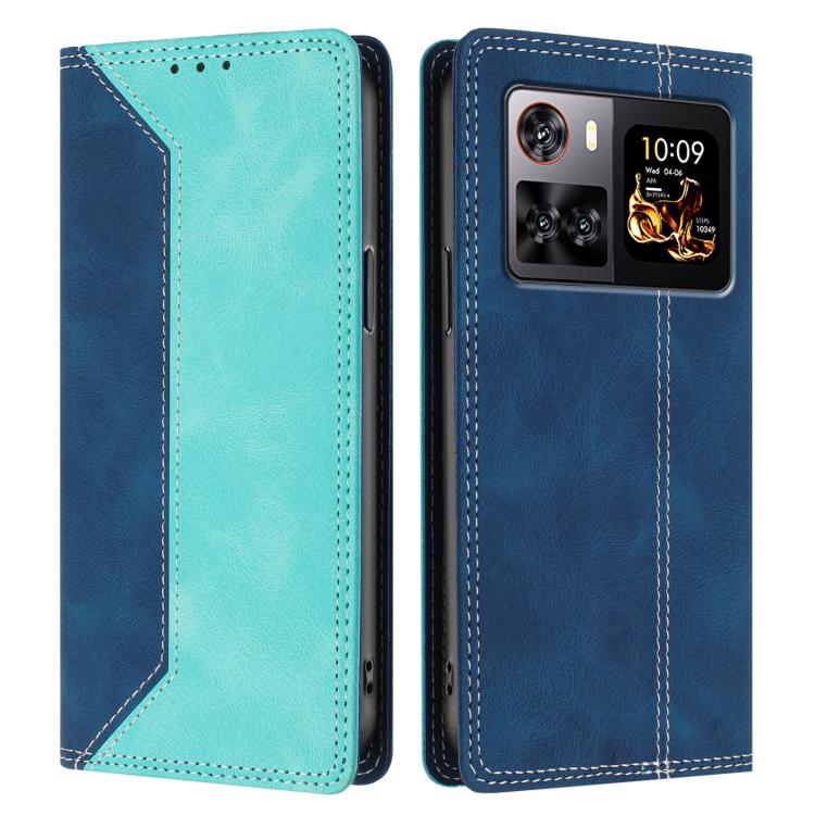 For Cubot X100 Skin Feel Two-tone RFID Blocking Vegan Leather Phone Case