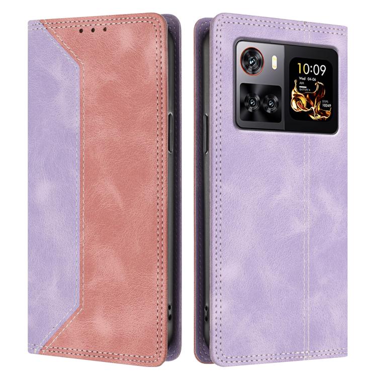 For Cubot X100 Skin Feel Two-tone RFID Blocking Vegan Leather Phone Case