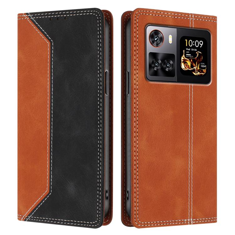 For Cubot X100 Skin Feel Two-tone RFID Blocking Vegan Leather Phone Case