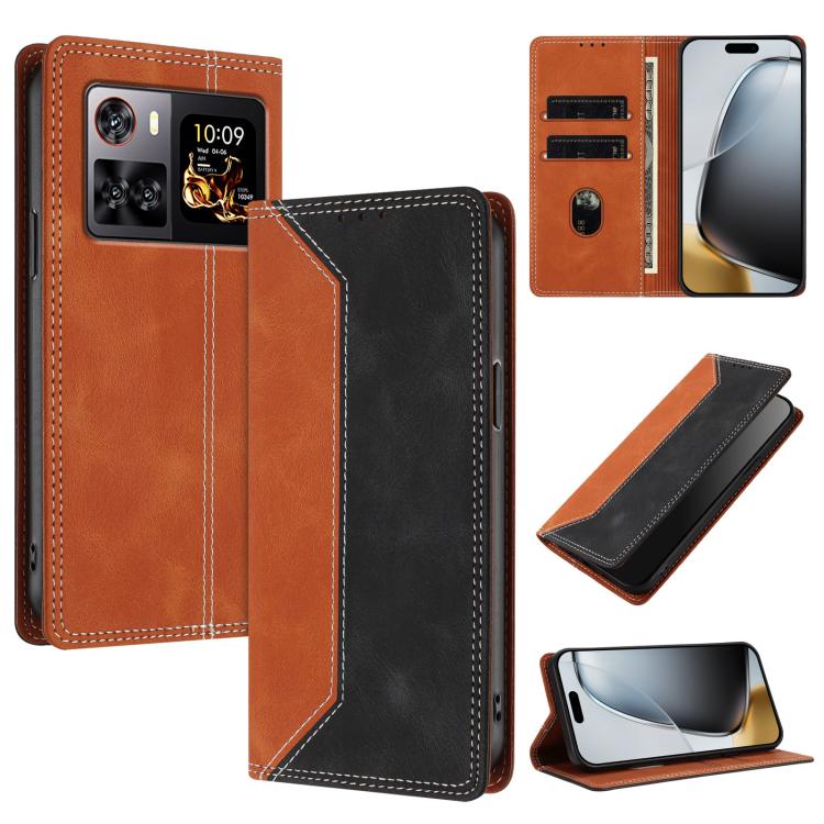 For Cubot X100 Skin Feel Two-tone RFID Blocking Vegan Leather Phone Case