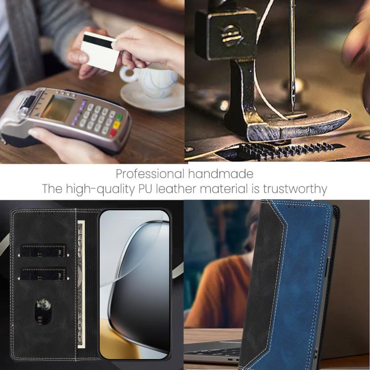 For Cubot X100 Skin Feel Two-tone RFID Blocking Vegan Leather Phone Case