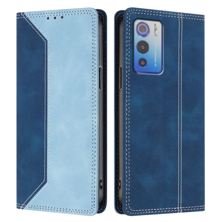 For Doogee N60 Pro Skin Feel Two-tone RFID Blocking Vegan Leather Phone Case