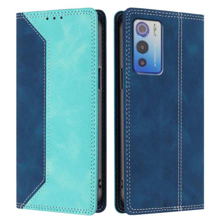For Doogee N60 Pro Skin Feel Two-tone RFID Blocking Vegan Leather Phone Case