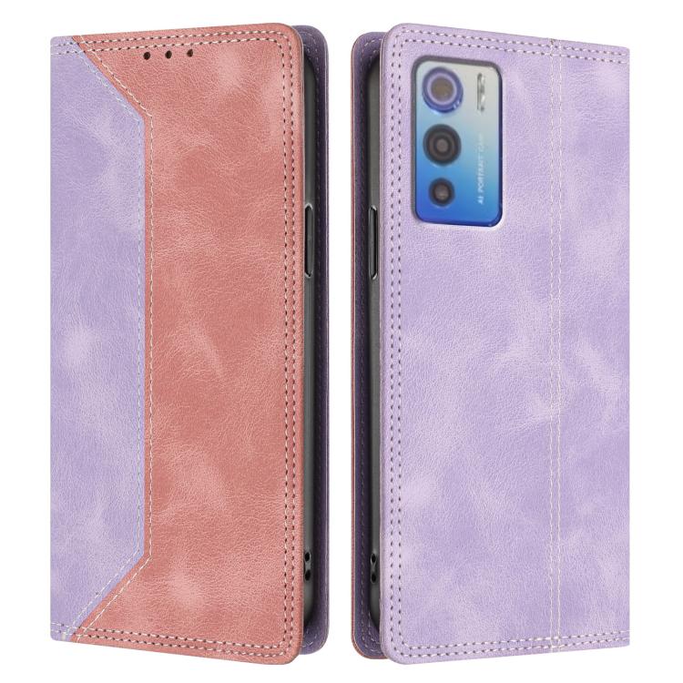 For Doogee N60 Pro Skin Feel Two-tone RFID Blocking Vegan Leather Phone Case