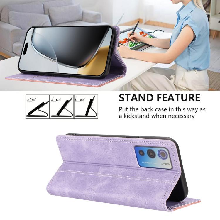 For Doogee N60 Pro Skin Feel Two-tone RFID Blocking Vegan Leather Phone Case