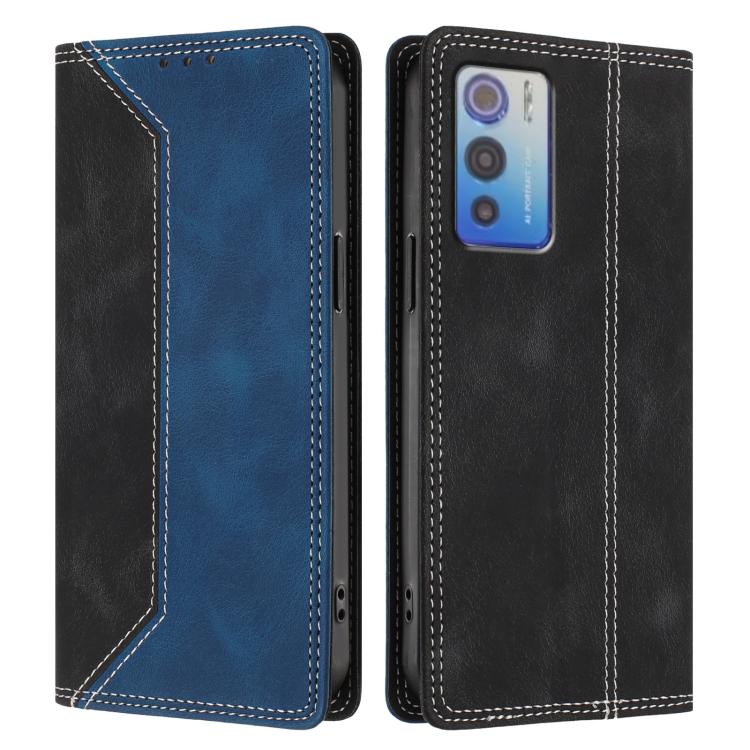 For Doogee N60 Pro Skin Feel Two-tone RFID Blocking Vegan Leather Phone Case