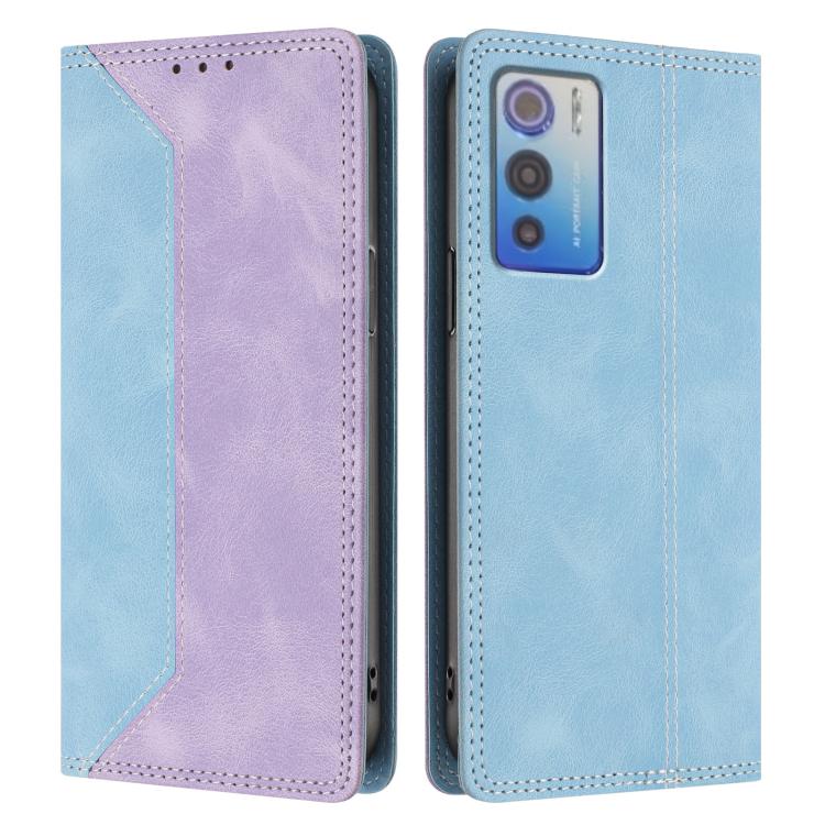 For Doogee N60 Pro Skin Feel Two-tone RFID Blocking Vegan Leather Phone Case