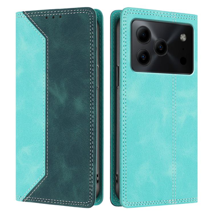 For Doogee Note 56 Skin Feel Two-tone RFID Blocking Vegan Leather Phone Case