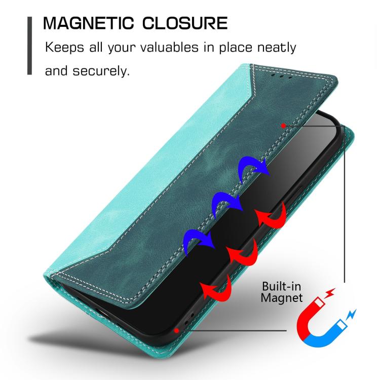 For Doogee Note 56 Skin Feel Two-tone RFID Blocking Vegan Leather Phone Case