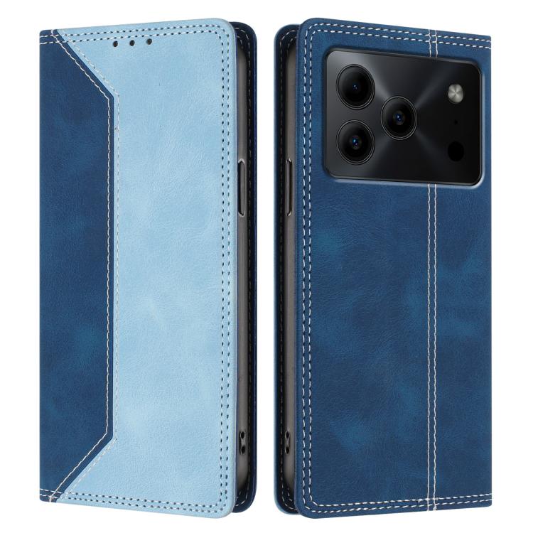 For Doogee Note 56 Skin Feel Two-tone RFID Blocking Vegan Leather Phone Case