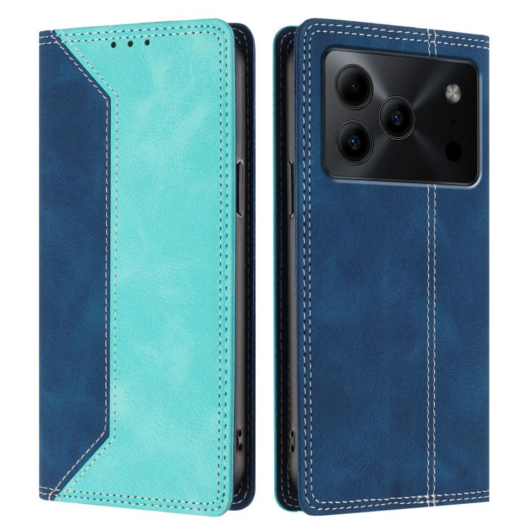 For Doogee Note 56 Skin Feel Two-tone RFID Blocking Vegan Leather Phone Case