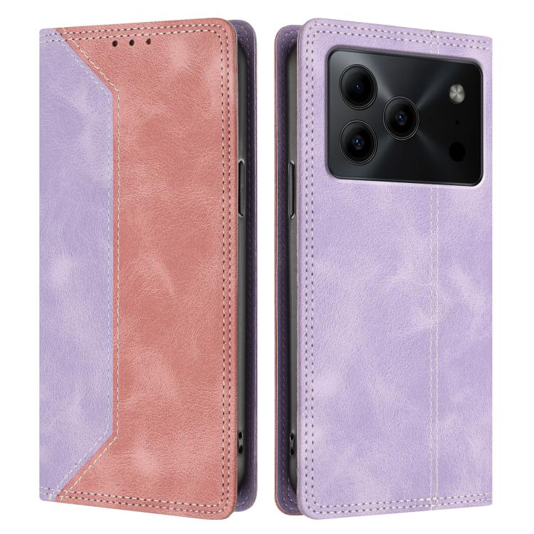 For Doogee Note 56 Skin Feel Two-tone RFID Blocking Vegan Leather Phone Case
