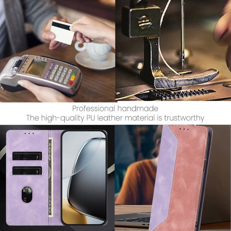 For Doogee Note 56 Skin Feel Two-tone RFID Blocking Vegan Leather Phone Case